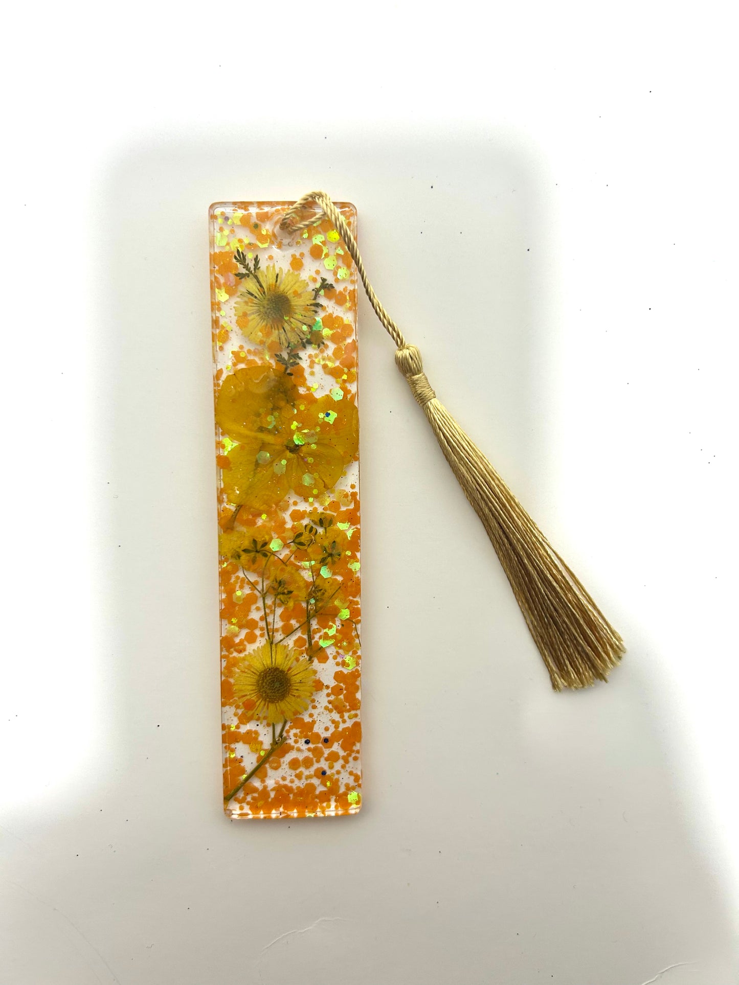 Handmade yellow flower bookmark