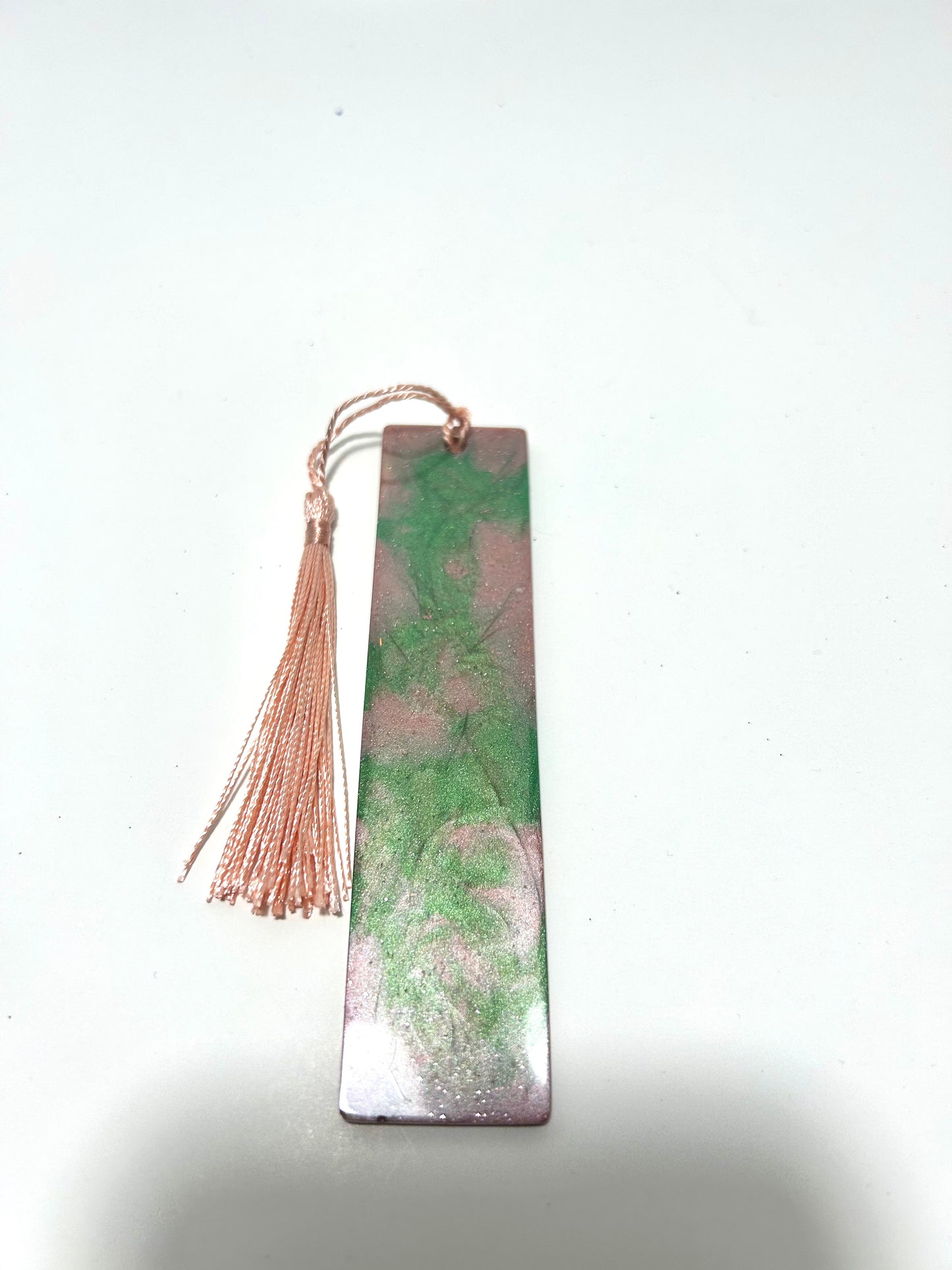 Handmade pink, blue/green bookmark